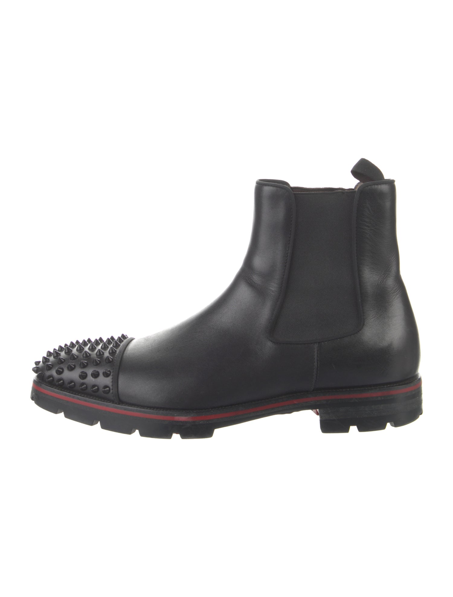 Christian Louboutin Spike Accents Leather Chelsea Boots