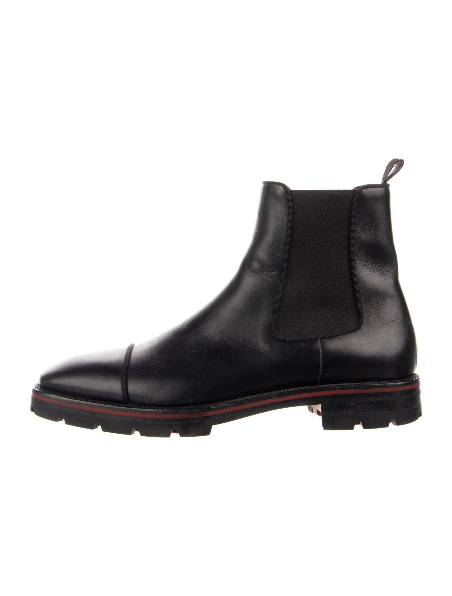 Christian Louboutin Leather Grosgrain Trim Chelsea Boots
