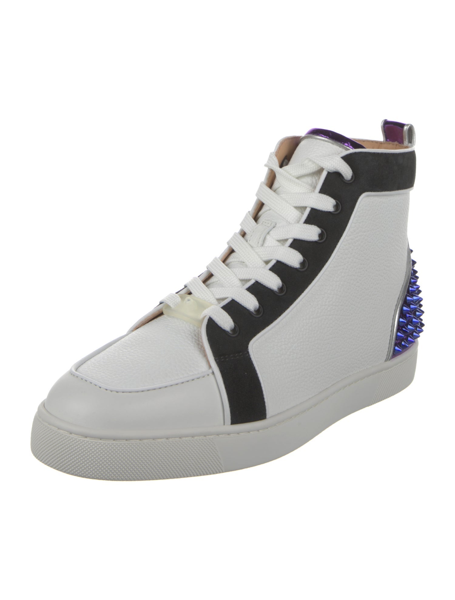 Christian Louboutin Leather Colorblock Pattern Sneakers