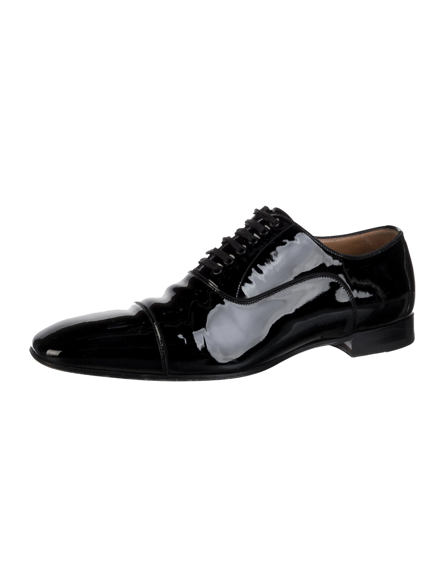Christian Louboutin Patent Leather Grosgrain Trim Oxfords