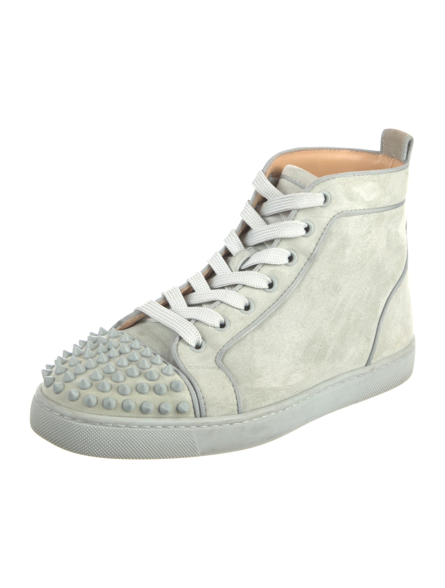 Christian Louboutin Spike Accents Suede Lace-Up Boots