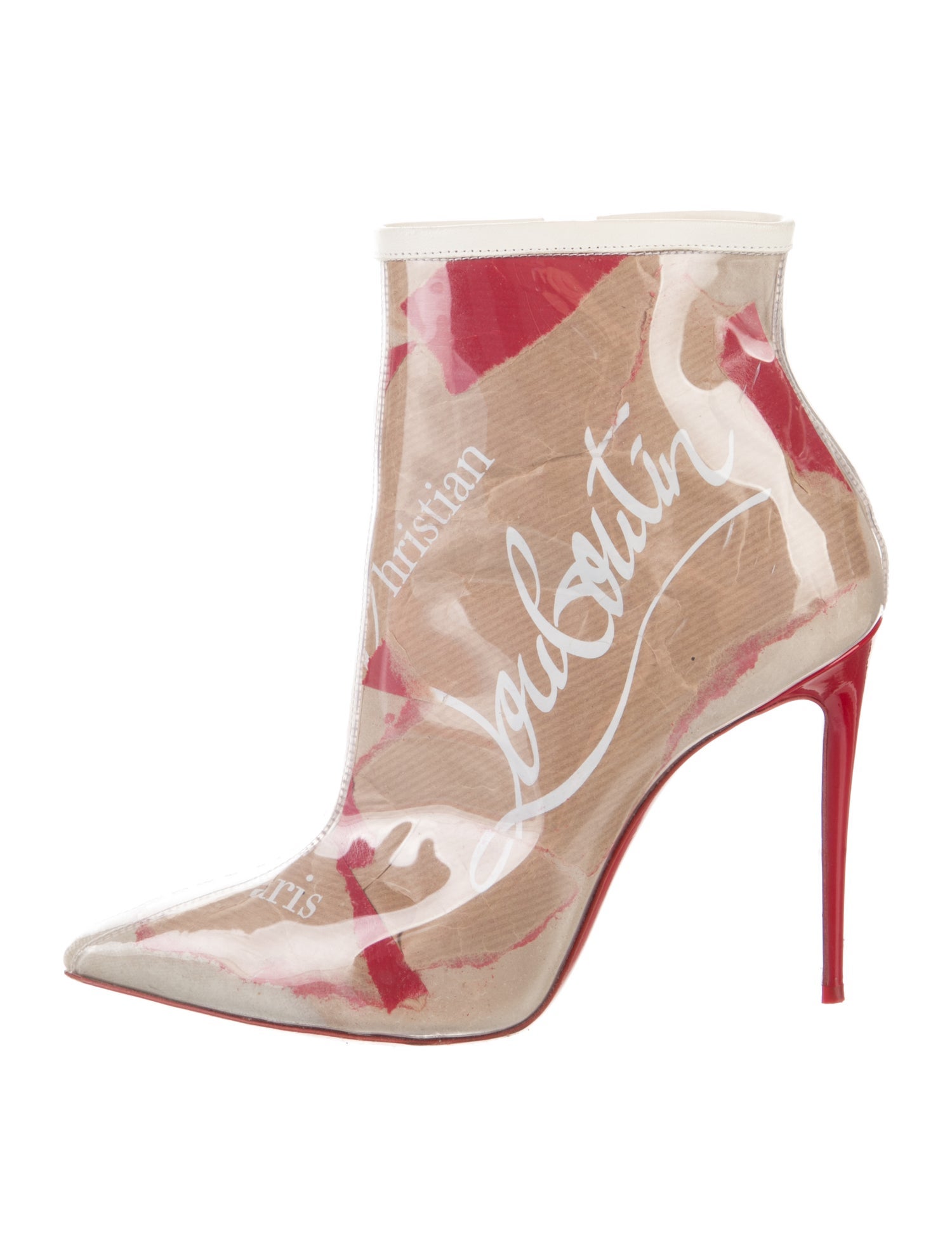 Christian Louboutin PVC Printed Lace-Up Boots