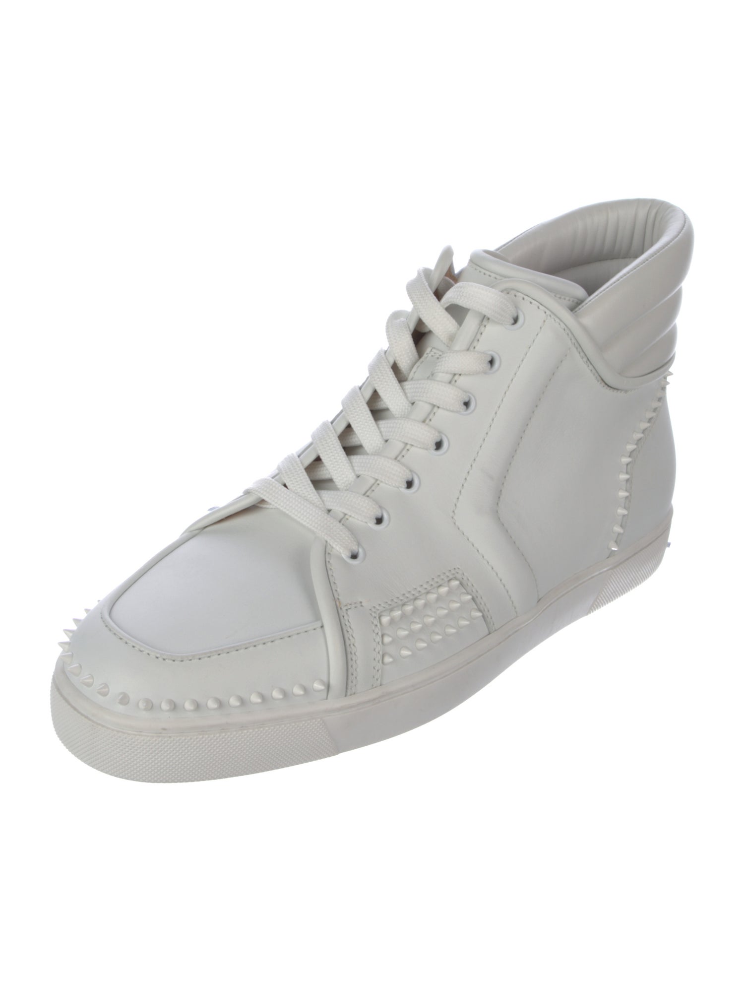 Christian Louboutin Spike Accents Leather Sneakers