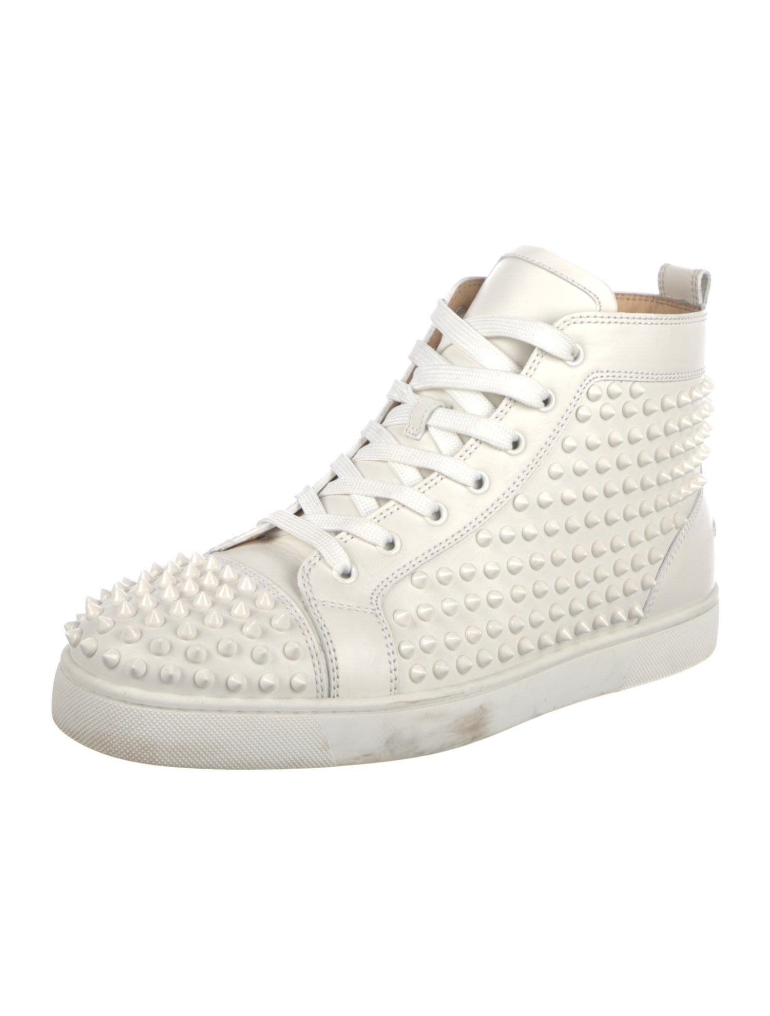 Christian Louboutin Spike Accents Leather Sneakers
