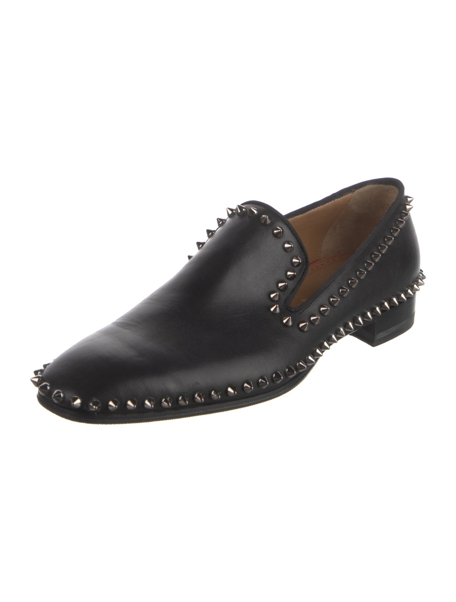 Christian Louboutin Spike Accents Leather Loafers