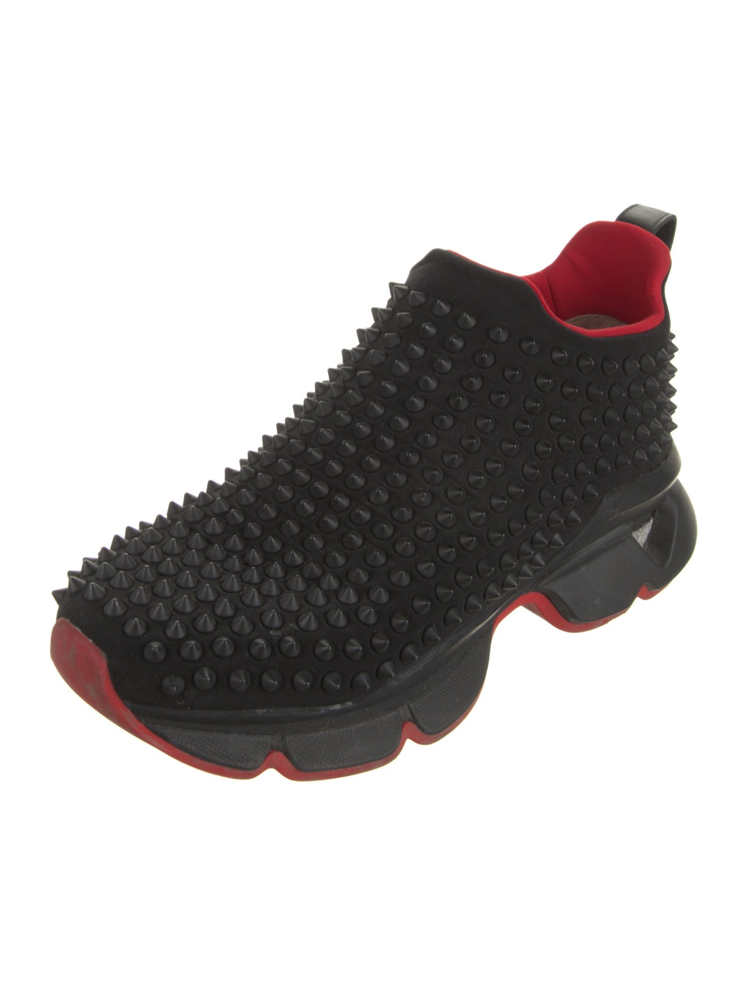 Christian Louboutin Spike Accents Neoprene Sneakers