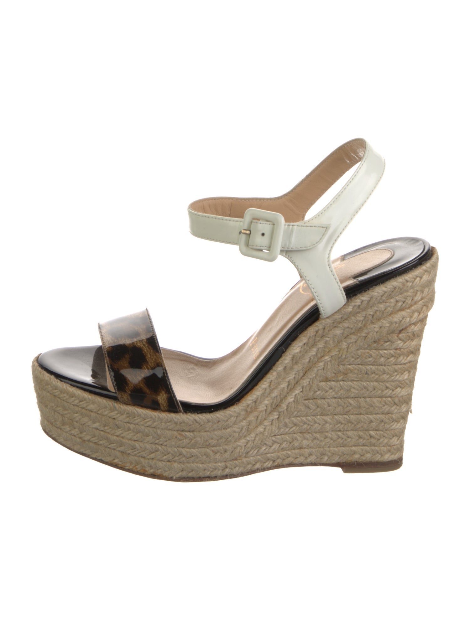 Christian Louboutin Patent Leather Animal Print Espadrilles