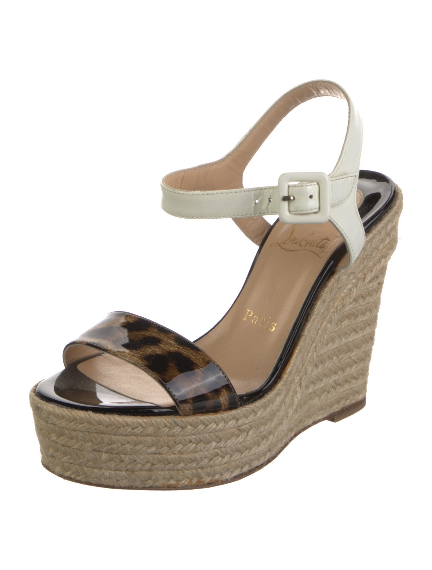 Christian Louboutin Patent Leather Animal Print Espadrilles