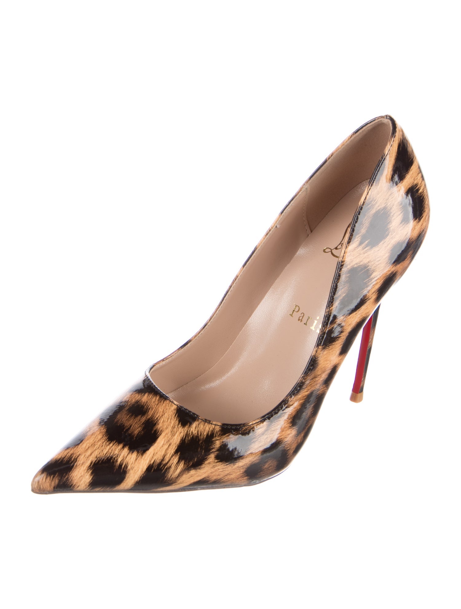 Christian Louboutin Patent Leather Animal Print Pumps