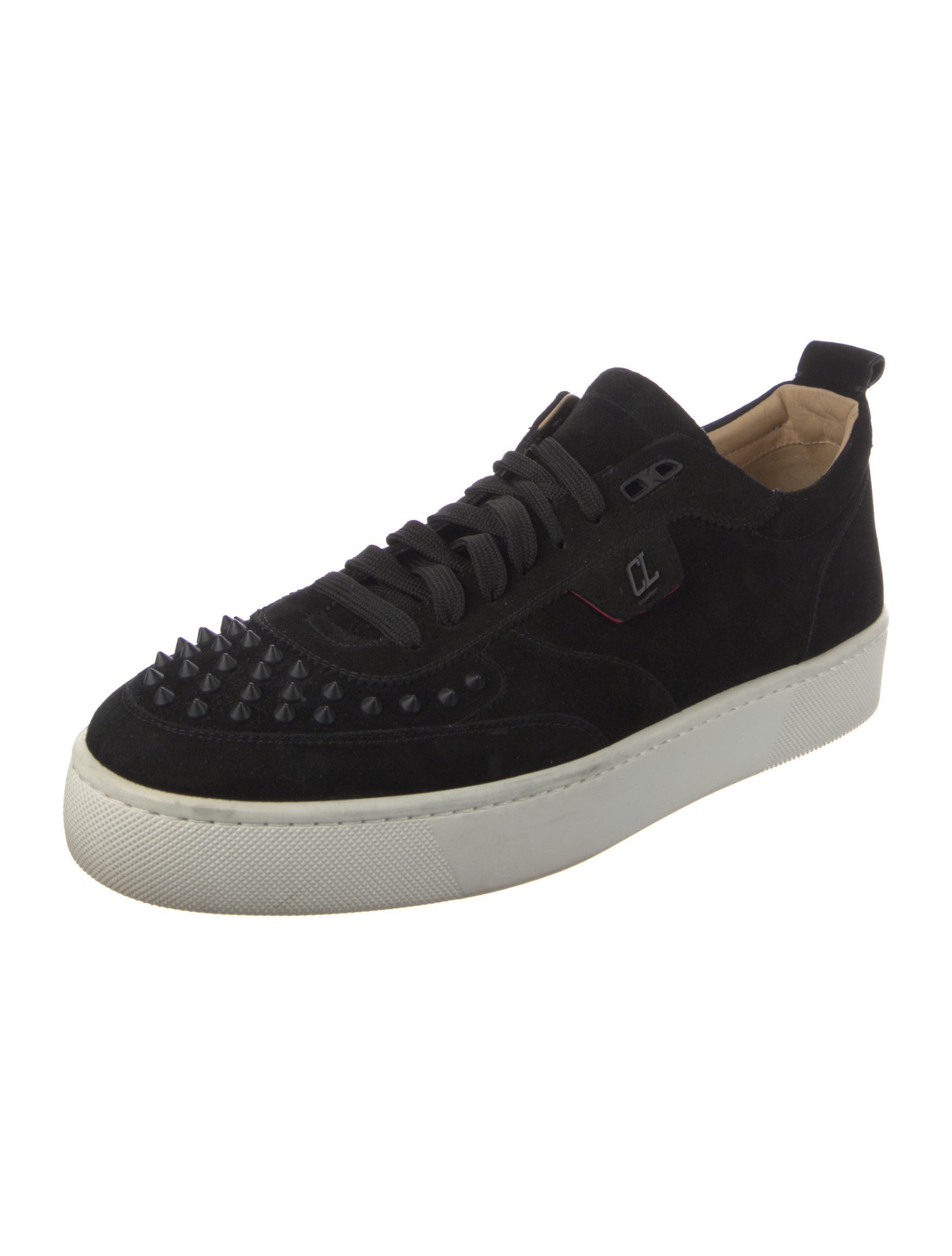 Christian Louboutin Spike Accents Suede Sneakers