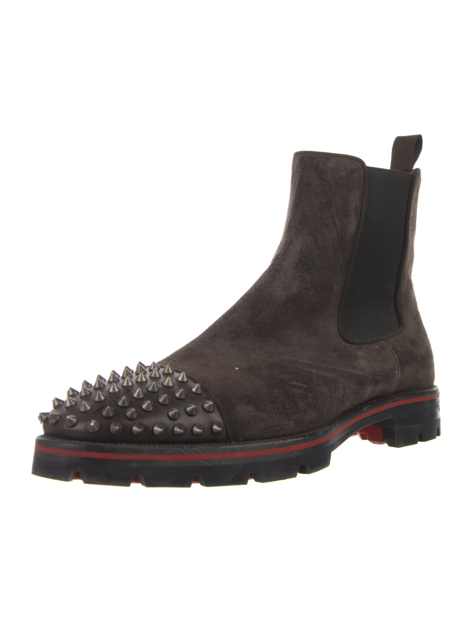 Christian Louboutin Spike Accents Suede Chelsea Boots