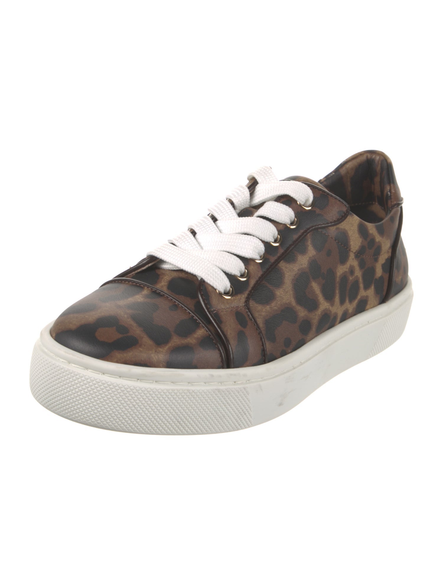 Christian Louboutin Leather Animal Print Sneakers