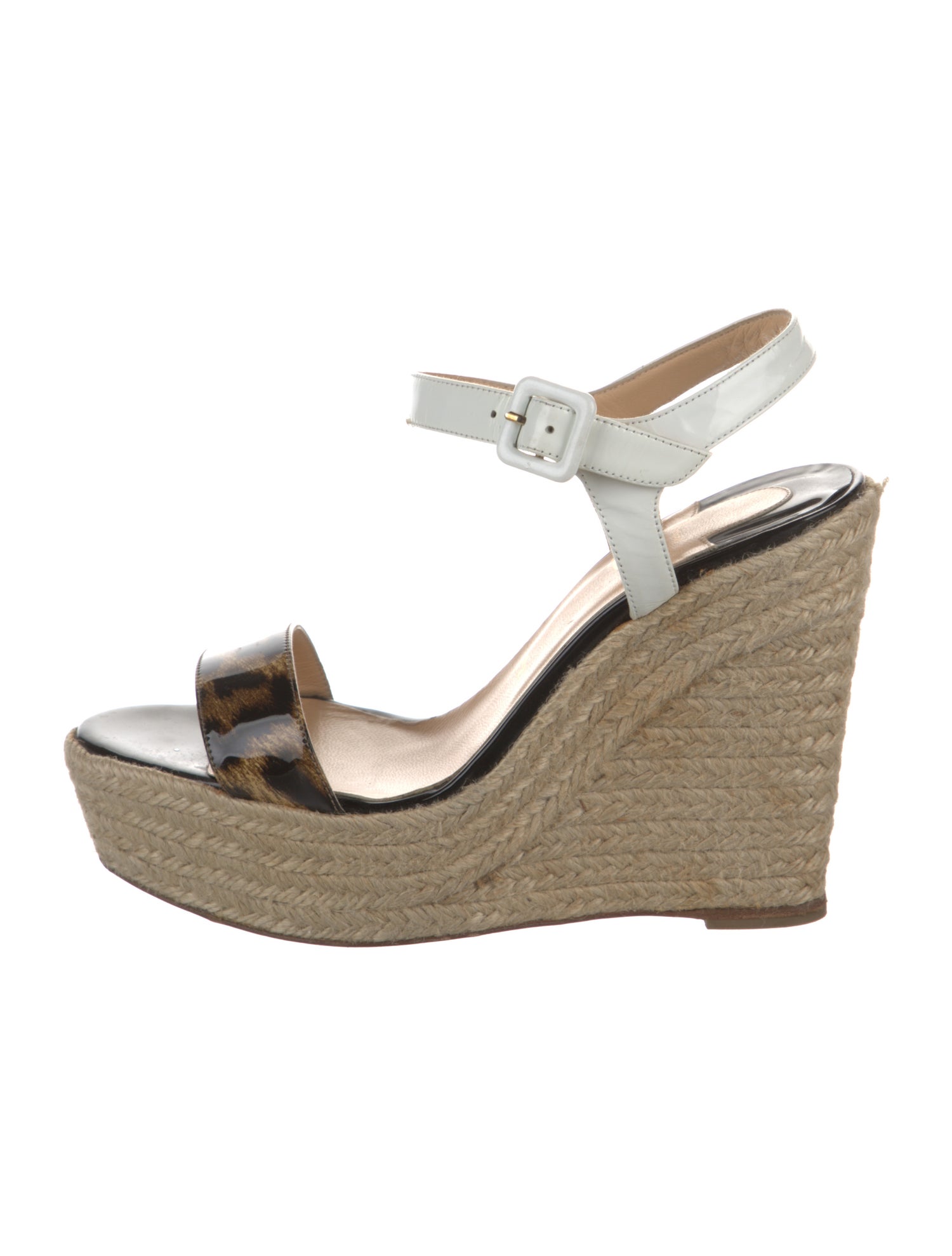 Christian Louboutin Leather Animal Print Espadrilles