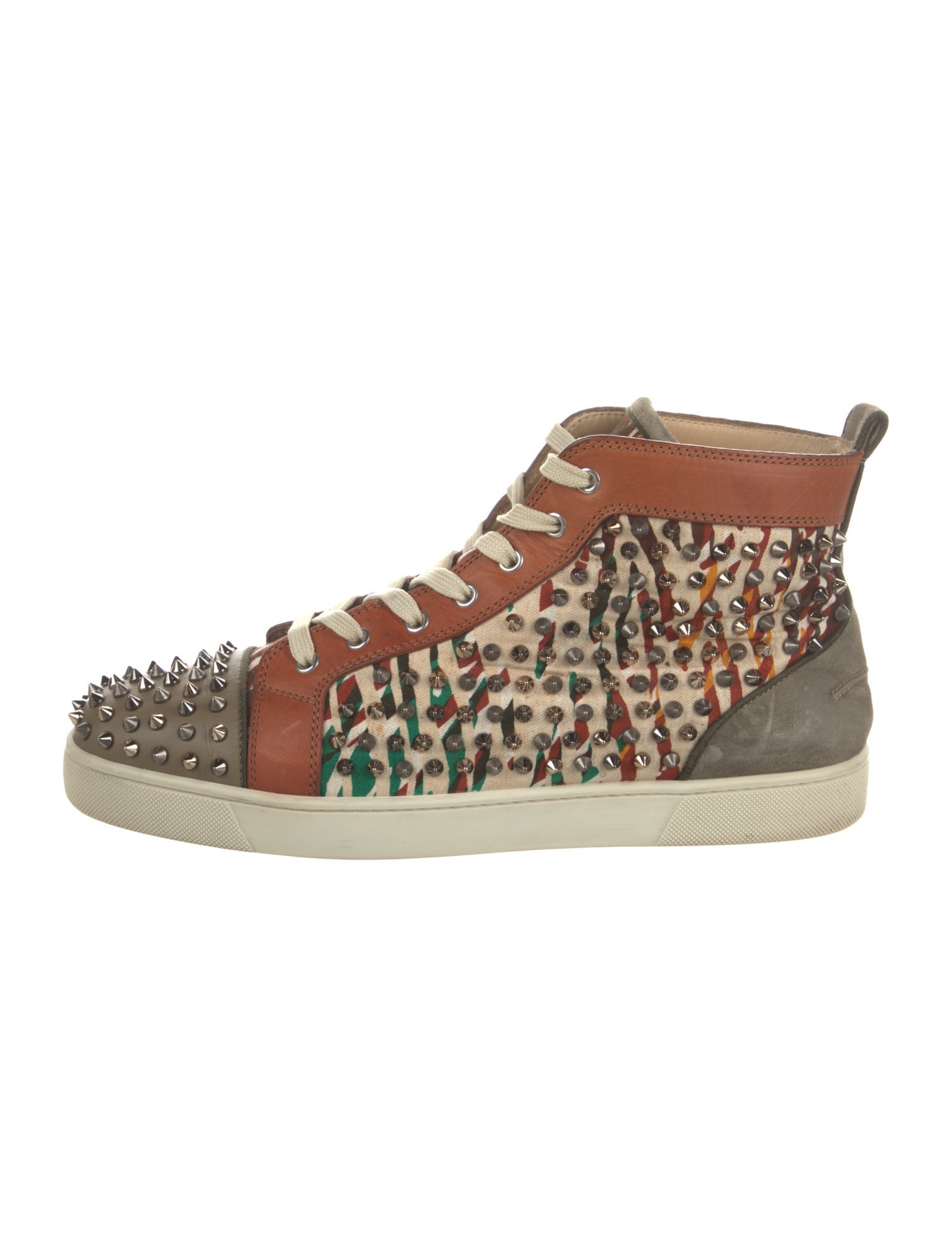 Christian Louboutin Spike Accents Leather Sneakers