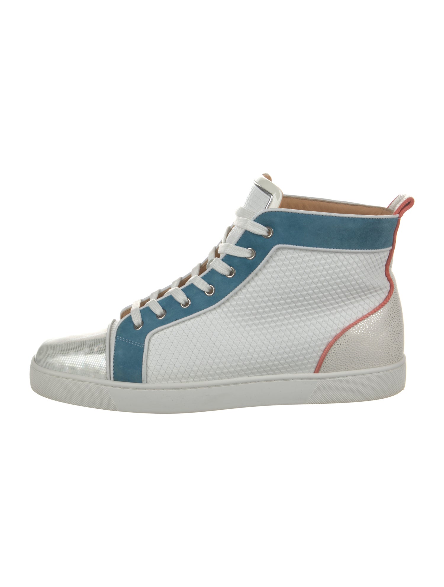Christian Louboutin Leather Colorblock Pattern Sneakers