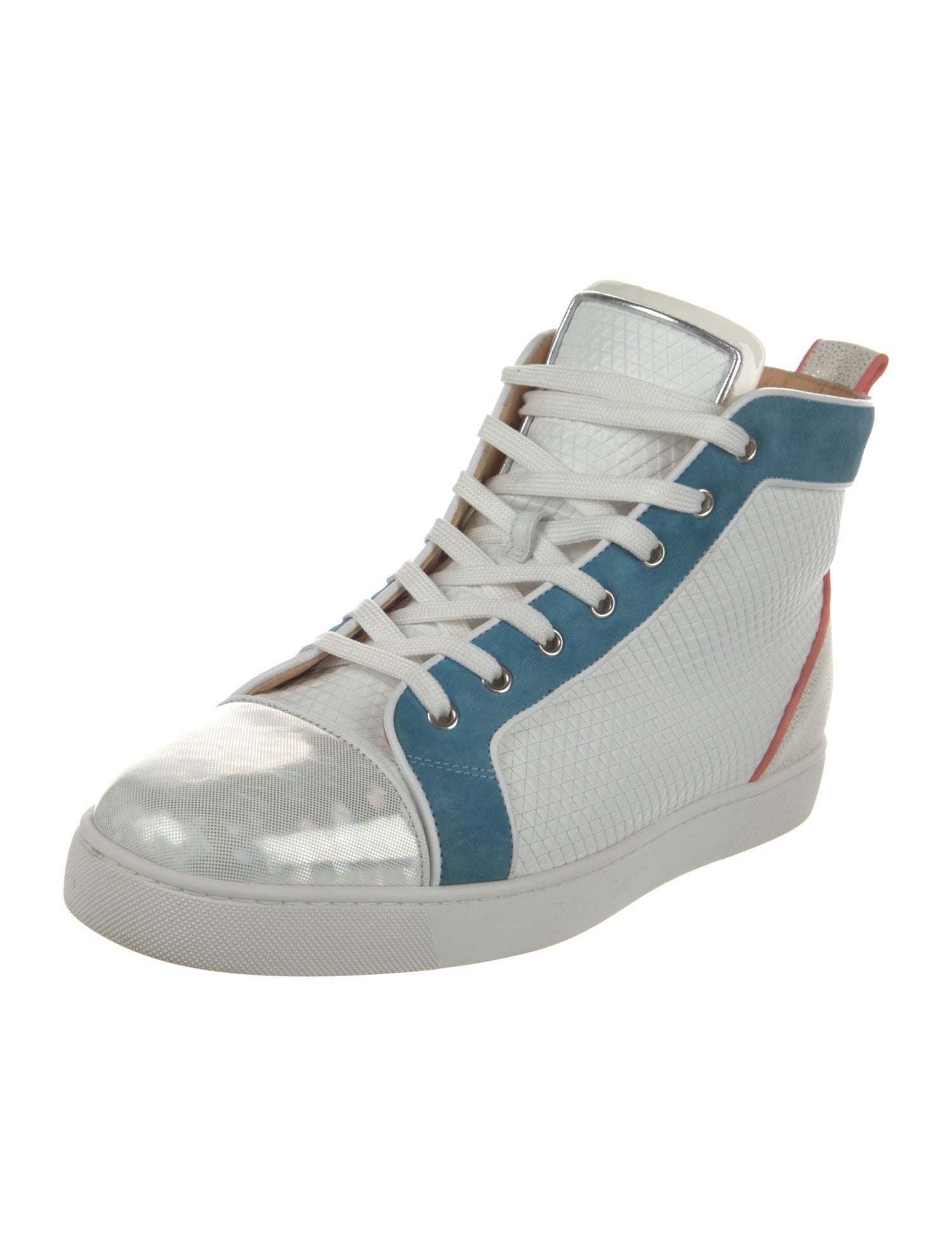 Christian Louboutin Leather Colorblock Pattern Sneakers