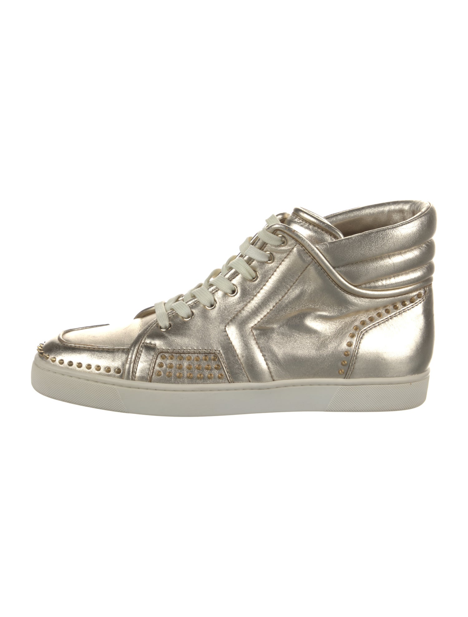 Christian Louboutin Spike Accents Leather Sneakers