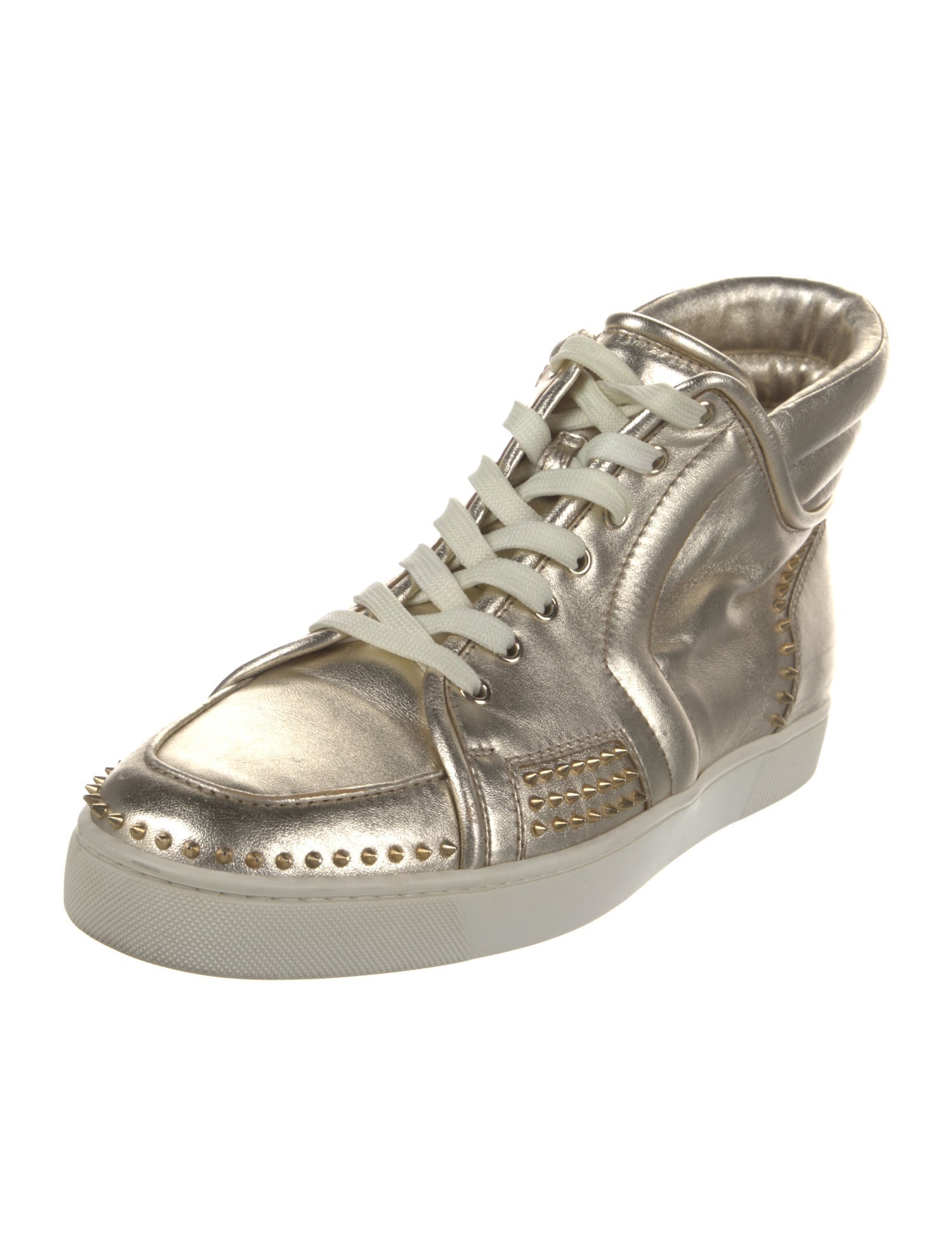 Christian Louboutin Spike Accents Leather Sneakers