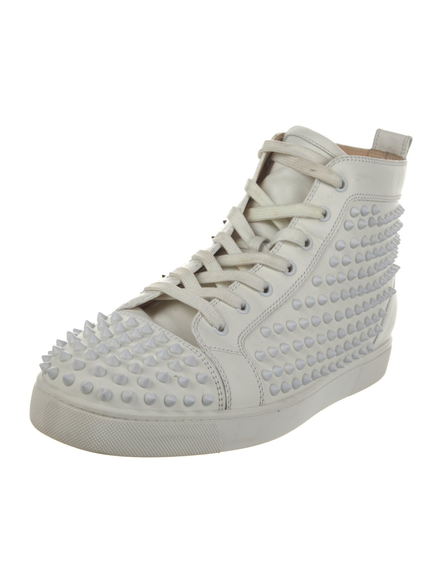 Christian Louboutin Spike Accents Leather Sneakers