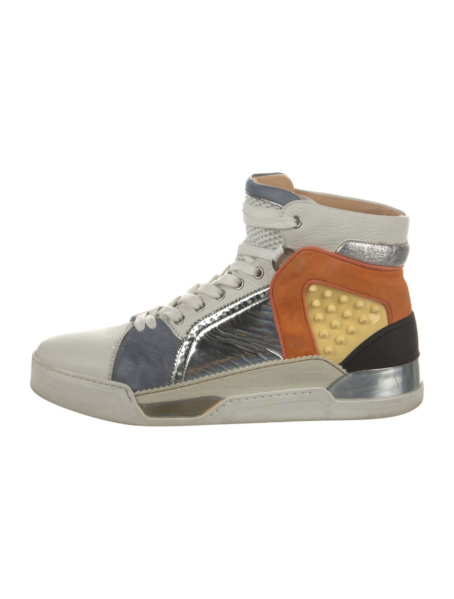 Christian Louboutin Spike Accents Leather Sneakers