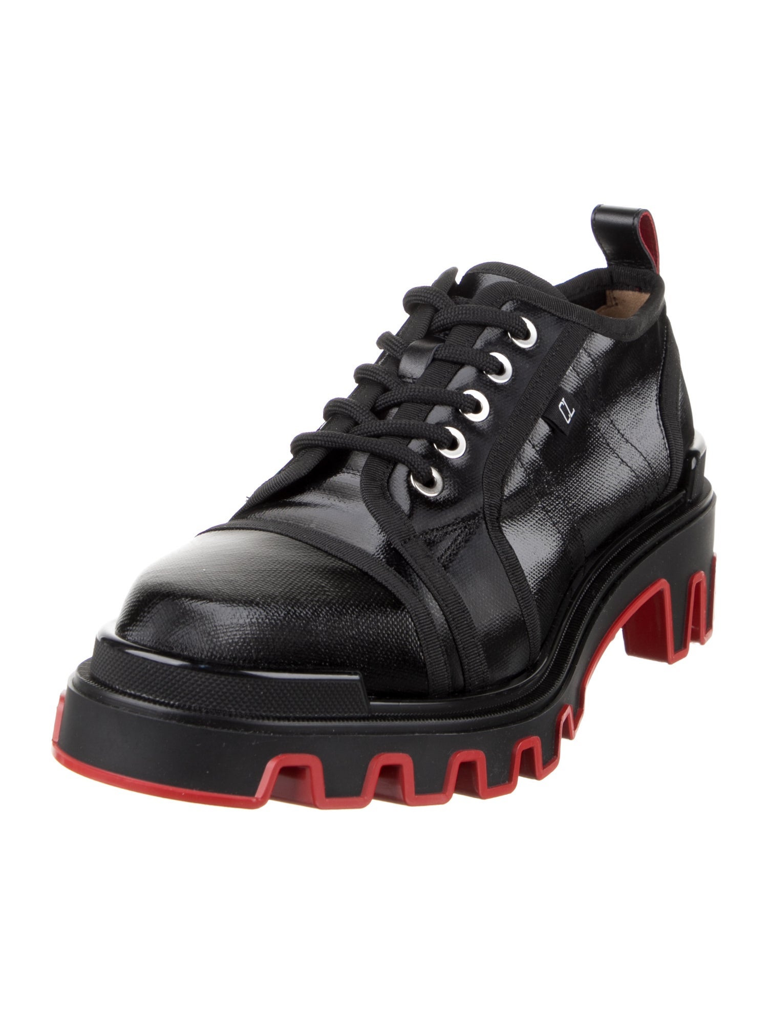 Christian Louboutin Nylon Studded Accents Oxfords