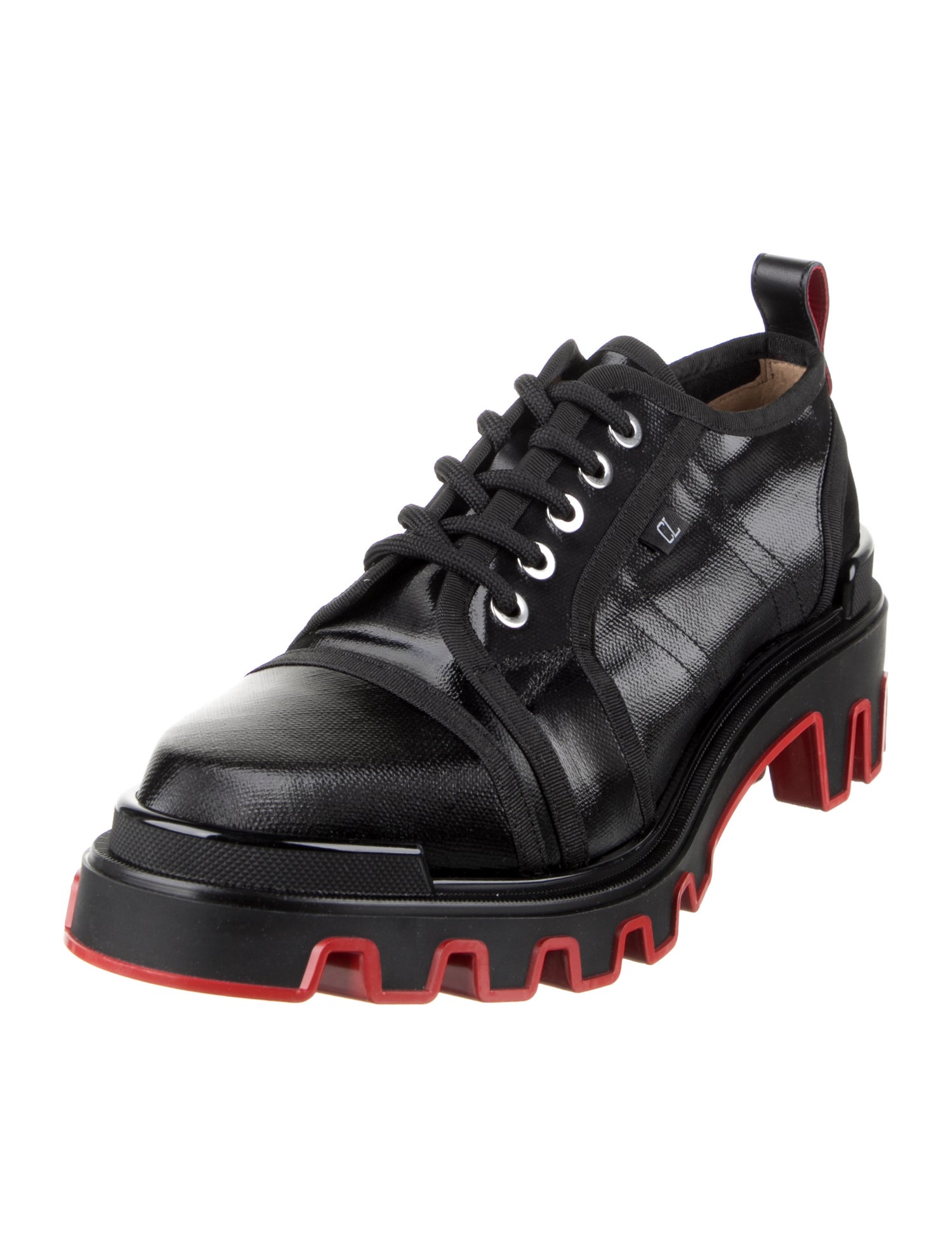 Christian Louboutin Nylon Leather Trim Embellishment Oxfords