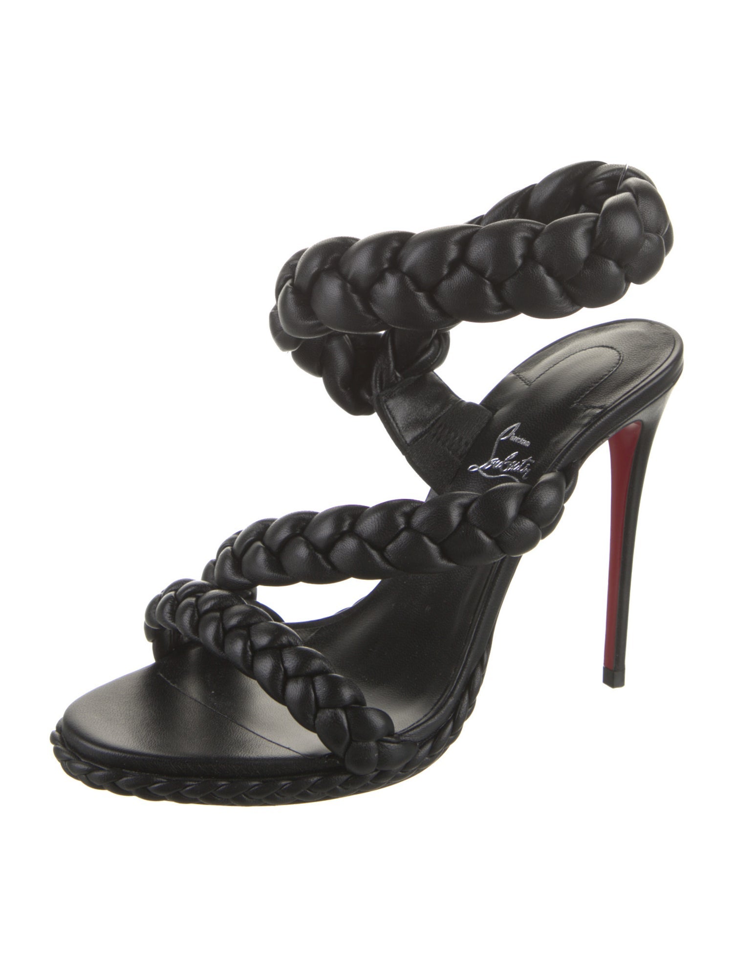Christian Louboutin Leather Braided Accents Sandals