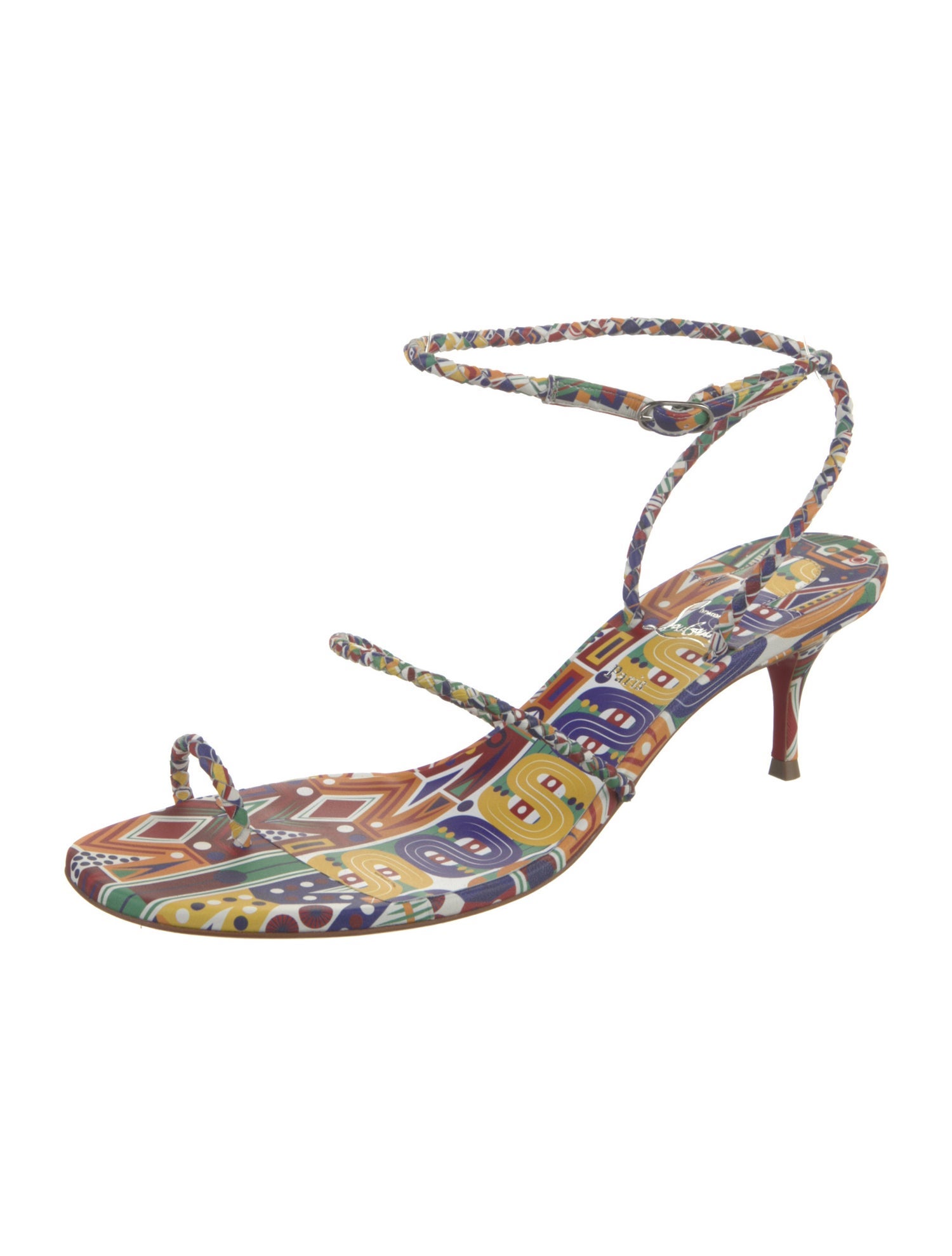 Christian Louboutin Leather Printed Sandals