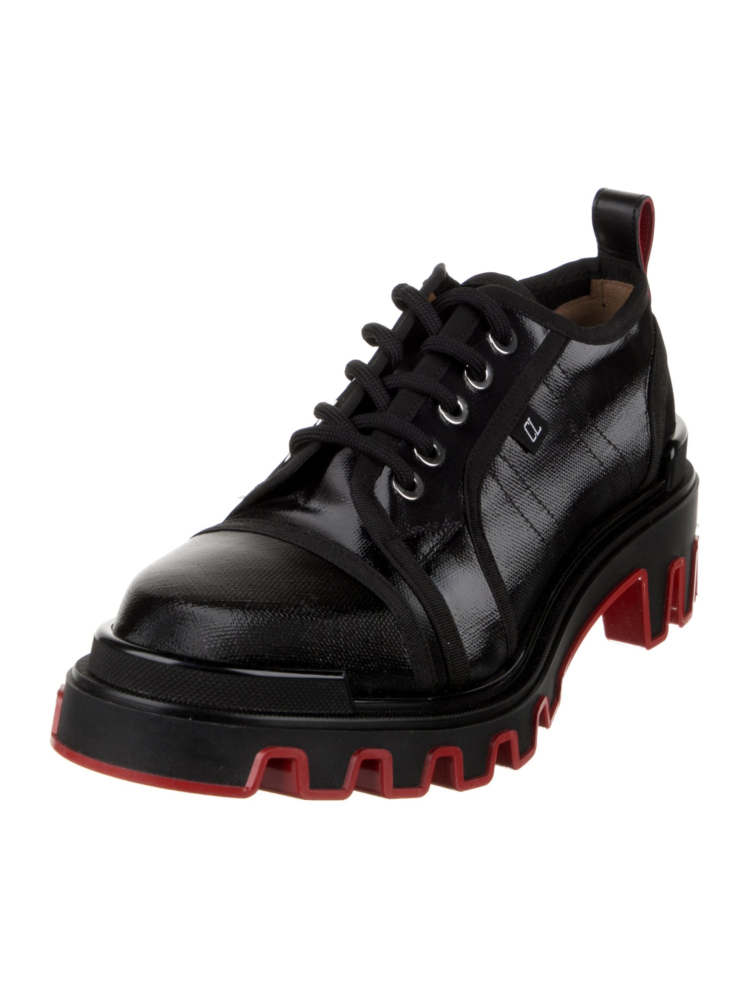 Christian Louboutin Nylon Studded Accents Oxfords