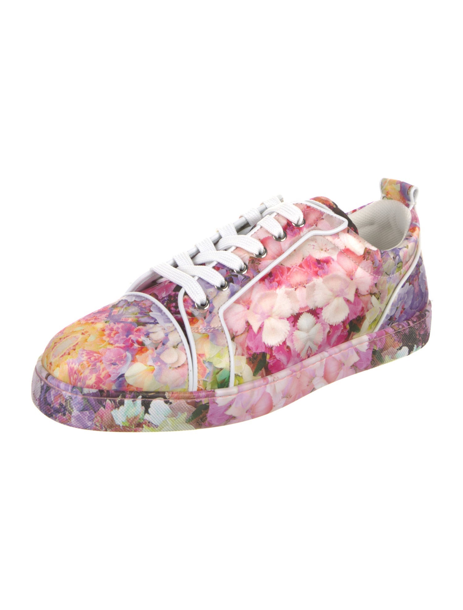 Christian Louboutin Leather Floral Print Sneakers