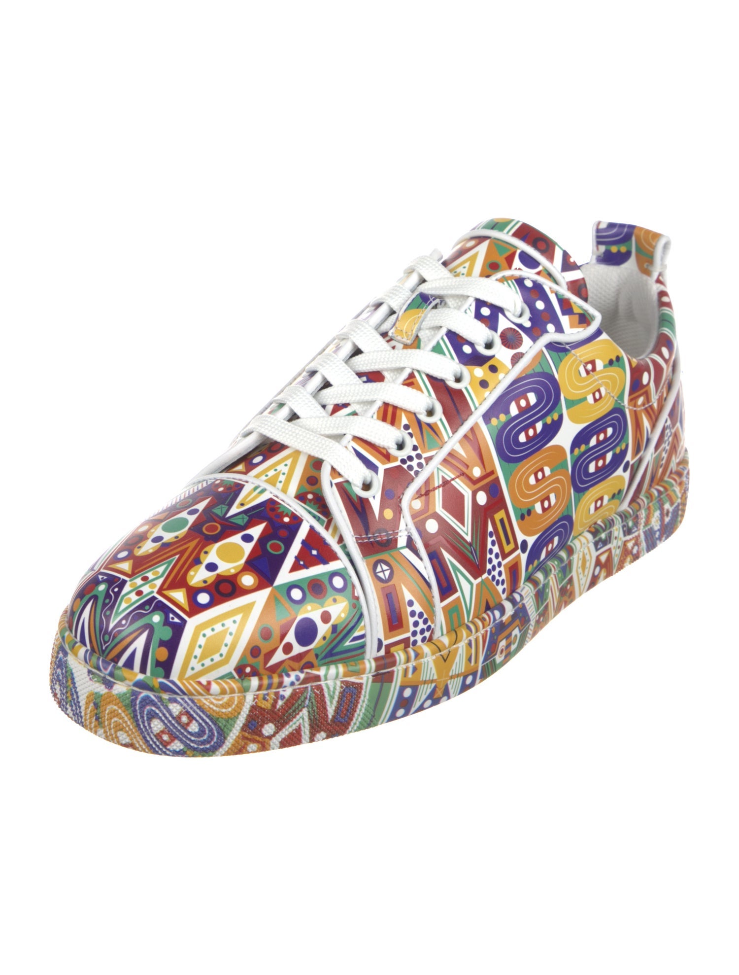 Christian Louboutin Leather Printed Athletic Sneakers