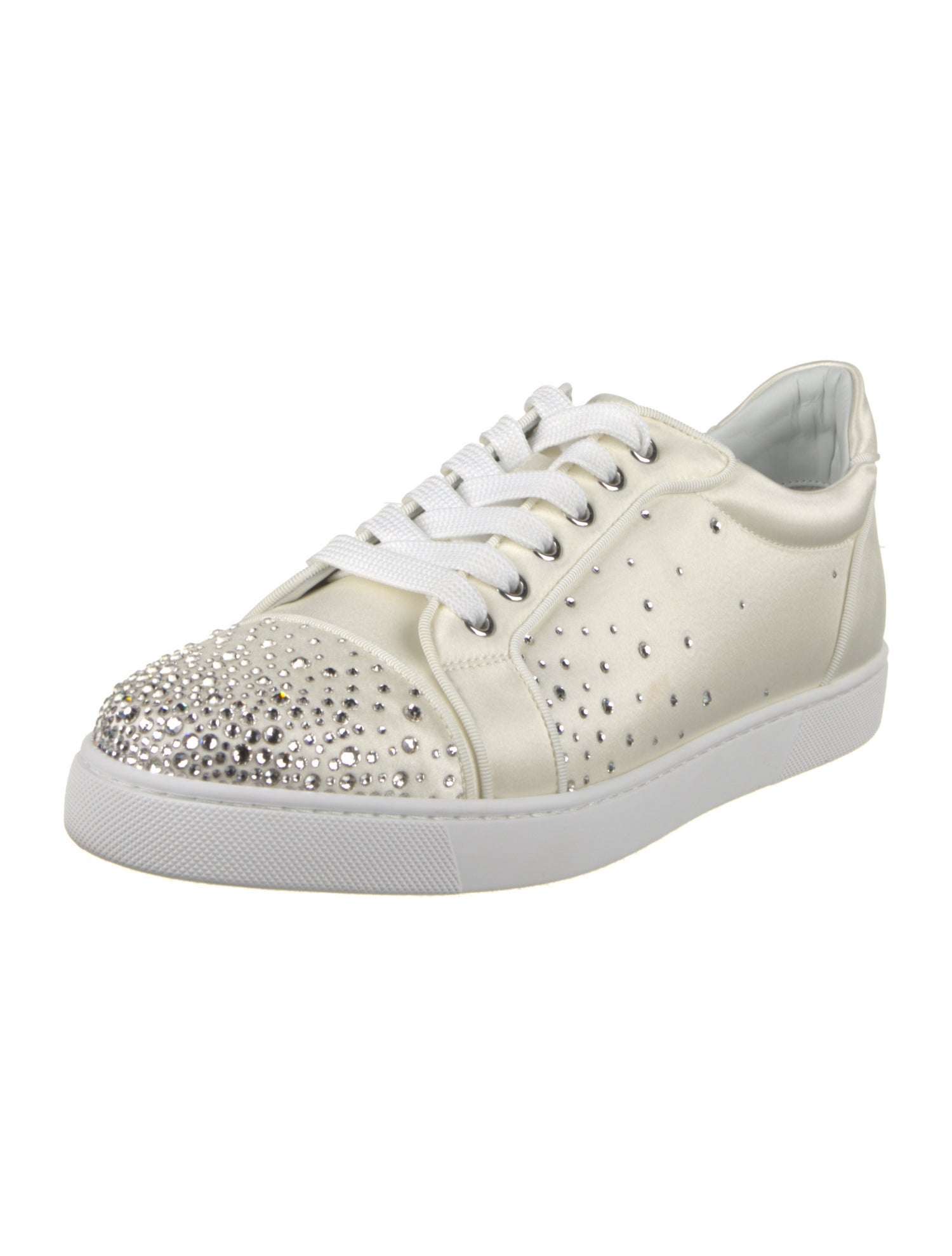 Christian Louboutin Satin Crystal Embellishments Sneakers