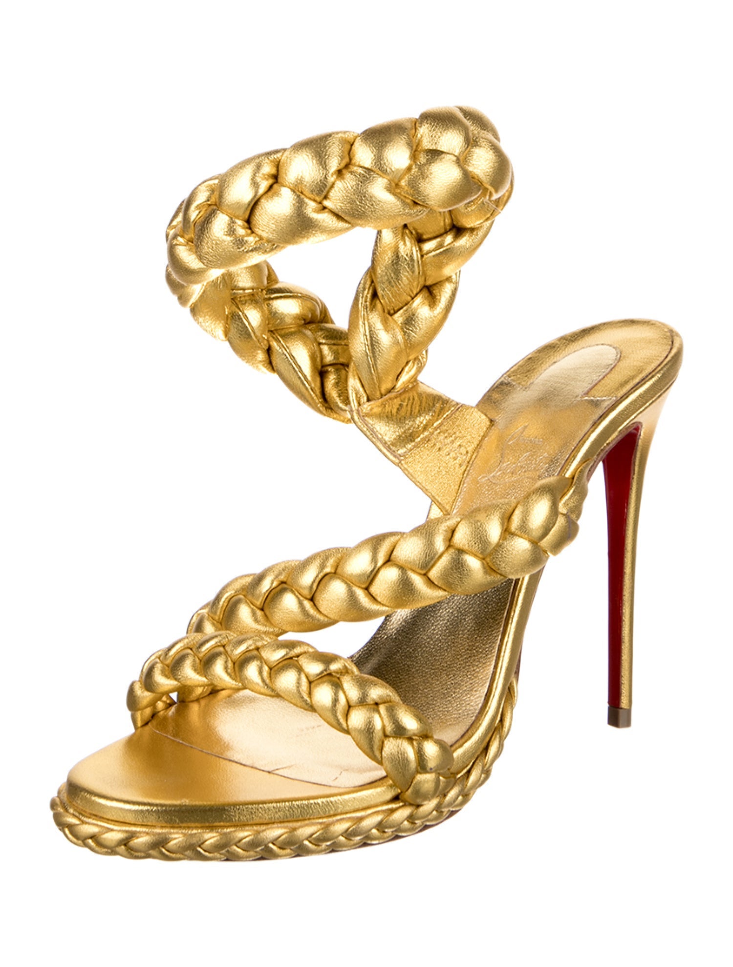 Christian Louboutin Leather Braided Accents Sandals