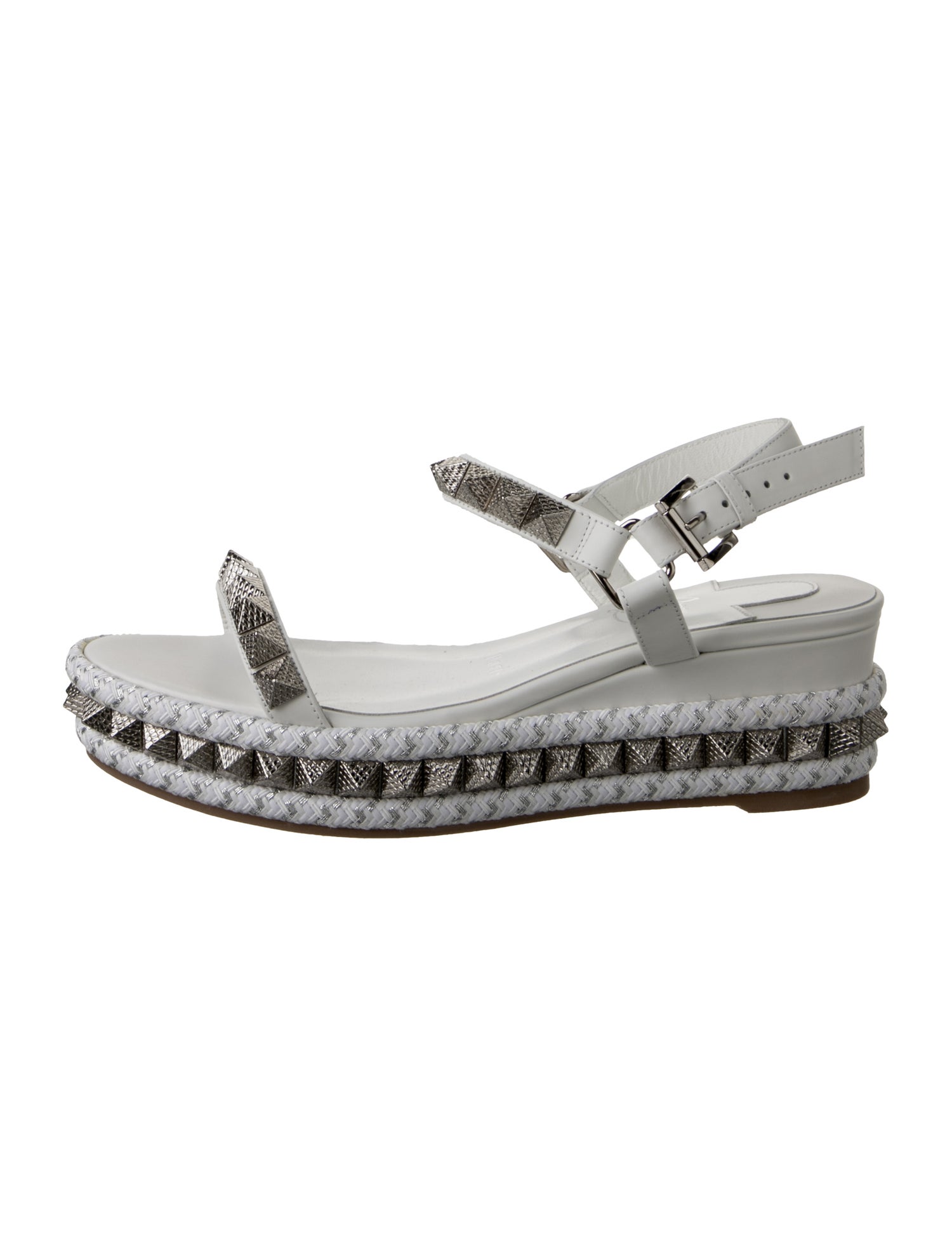 Christian Louboutin Leather Studded Accents Espadrilles