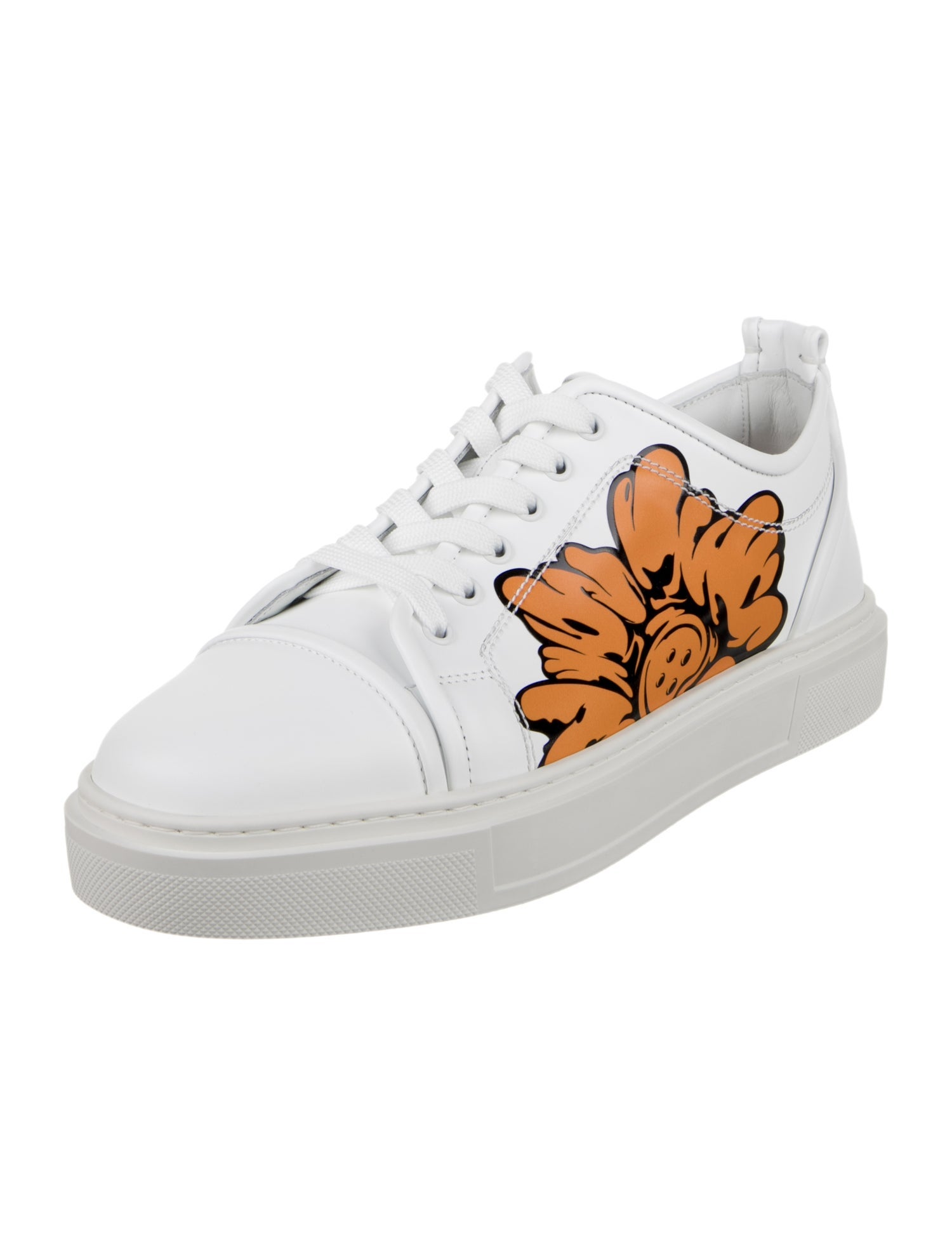 Christian Louboutin Leather Graphic Print Sneakers