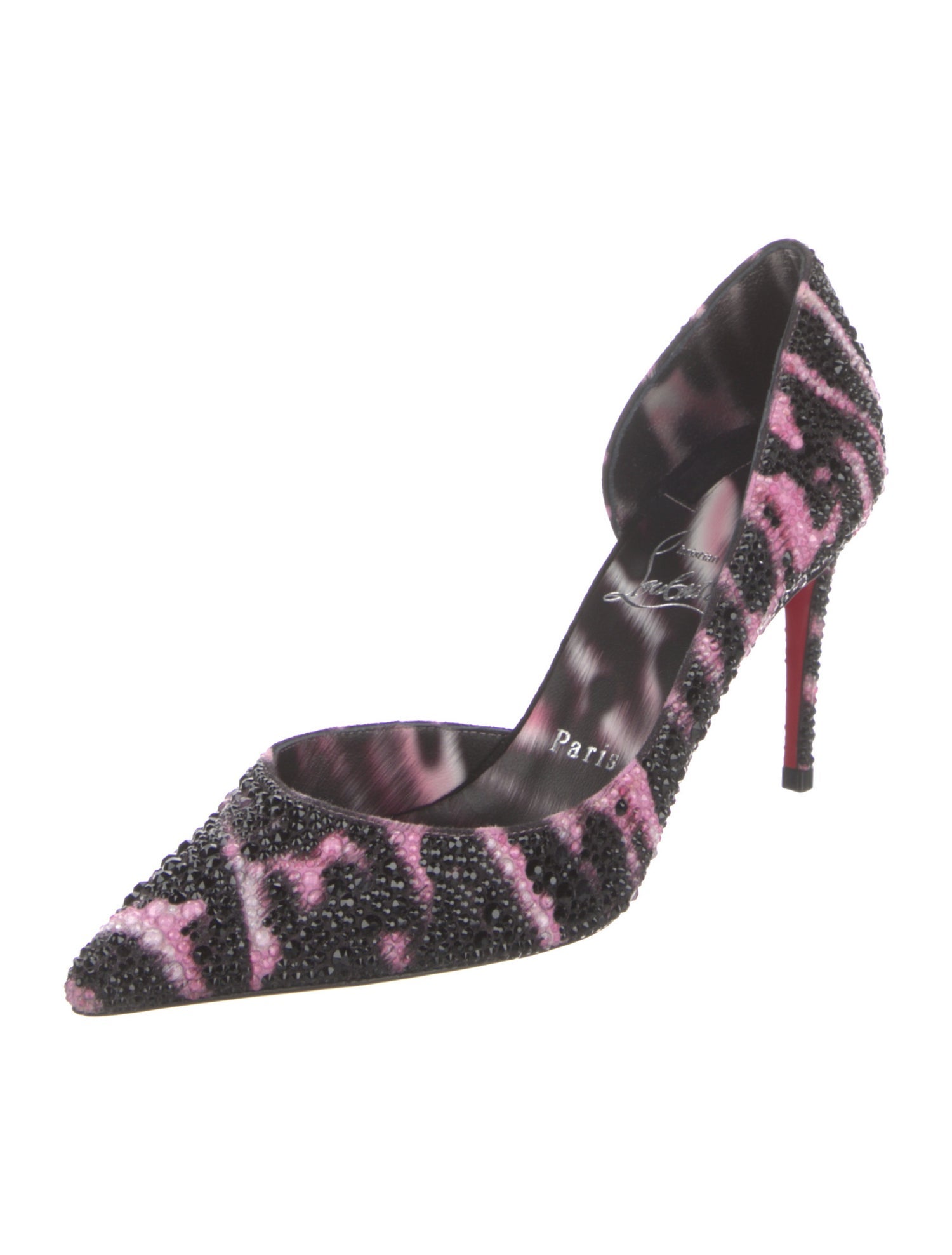 Christian Louboutin Nubuck Animal Print D'Orsay Pumps
