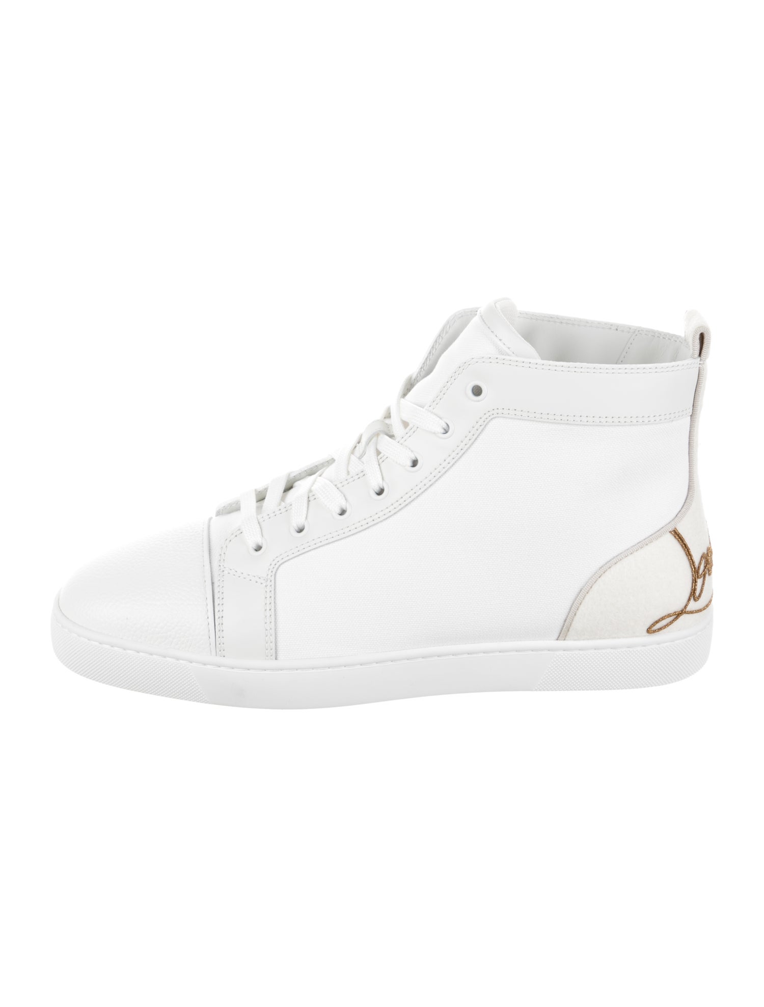 Christian Louboutin Canvas Embroidered Accent Sneakers