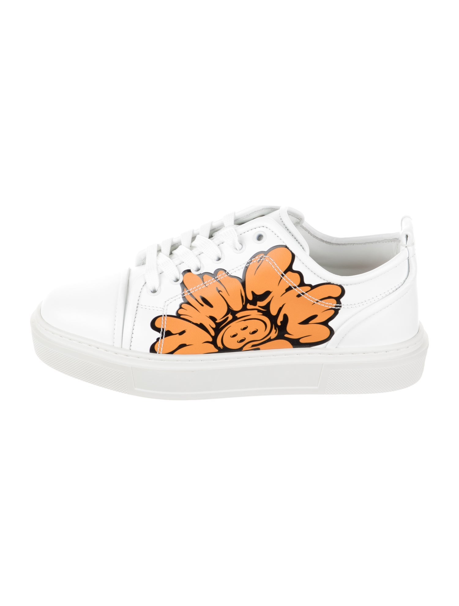 Christian Louboutin Leather Floral Print Sneakers