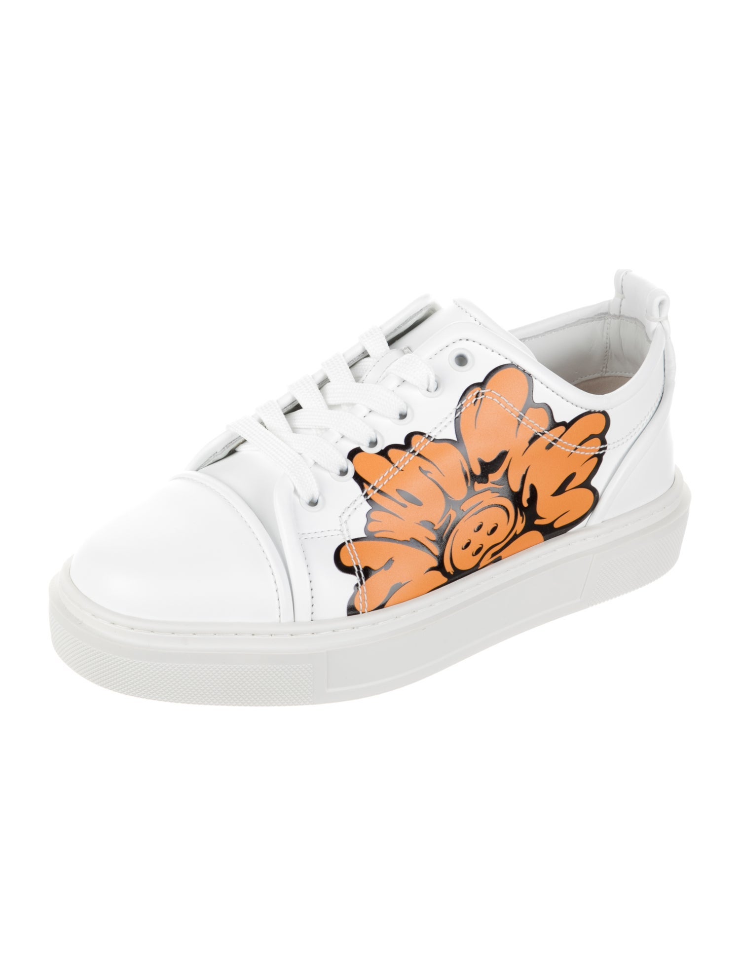 Christian Louboutin Leather Floral Print Sneakers