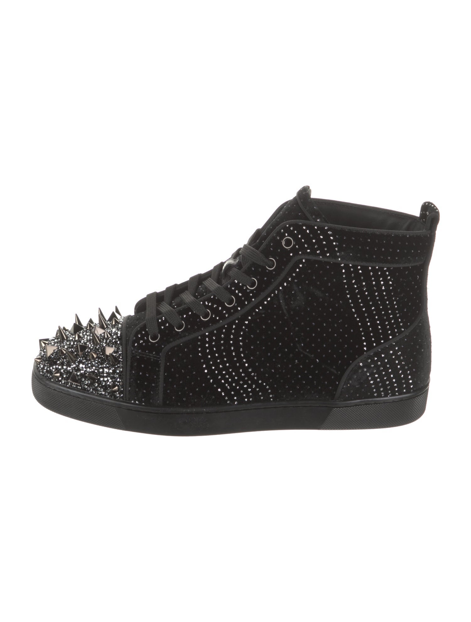 Christian Louboutin Velvet Crystal Embellishments Sneakers