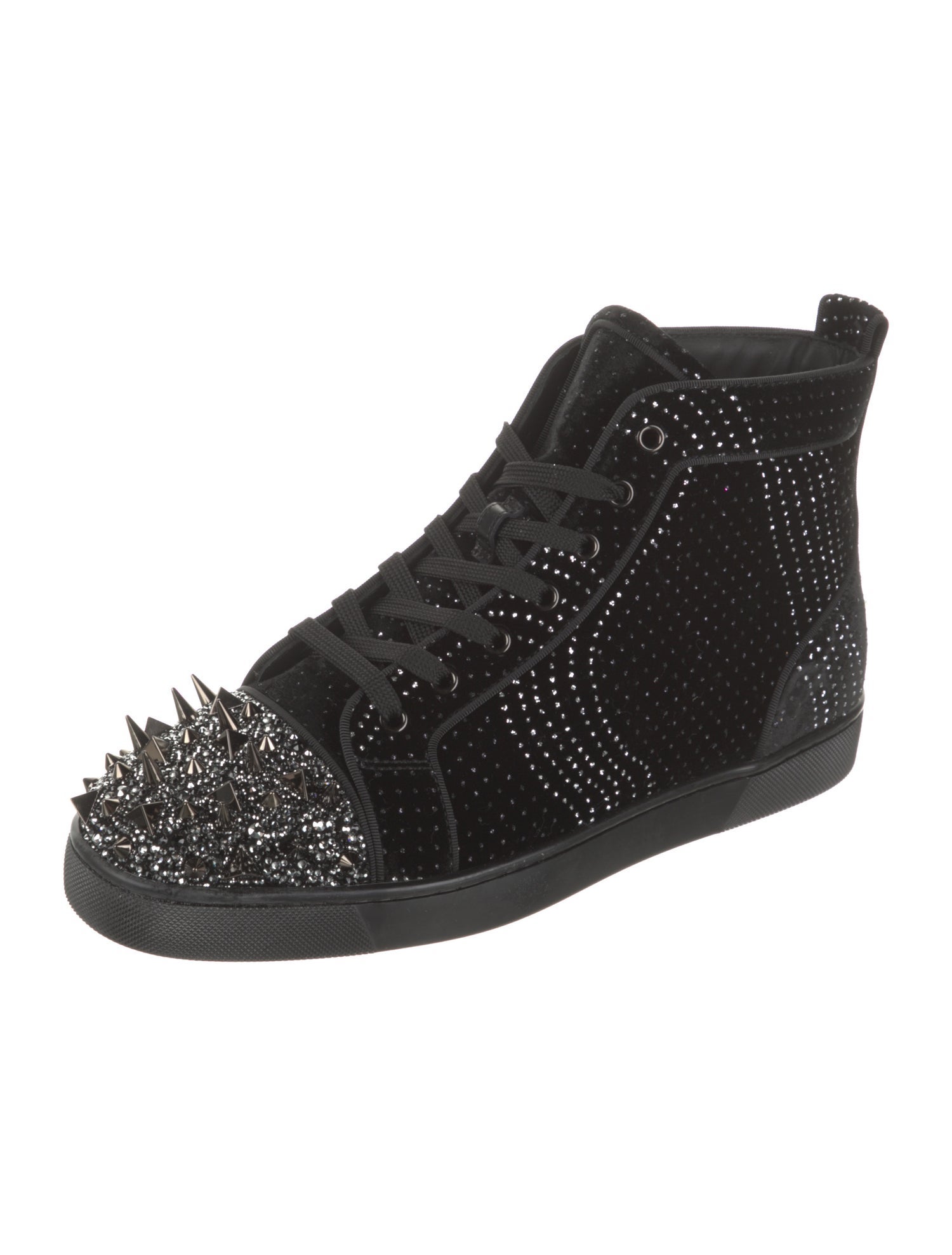 Christian Louboutin Velvet Crystal Embellishments Sneakers
