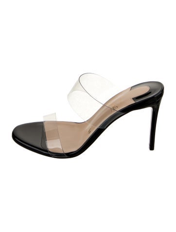 Pre-owned Christian Louboutin Patent Leather Slides In Transparent