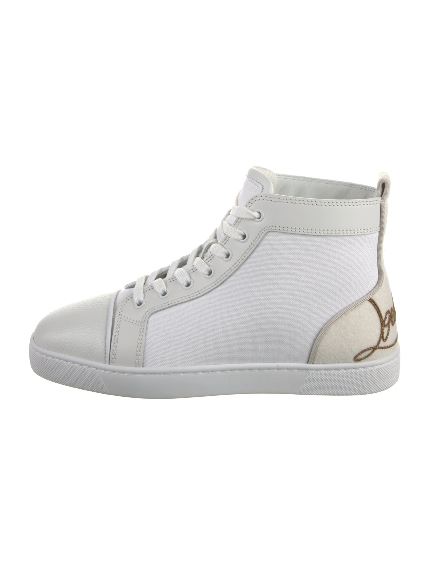 Christian Louboutin Canvas Embroidered Accent Sneakers