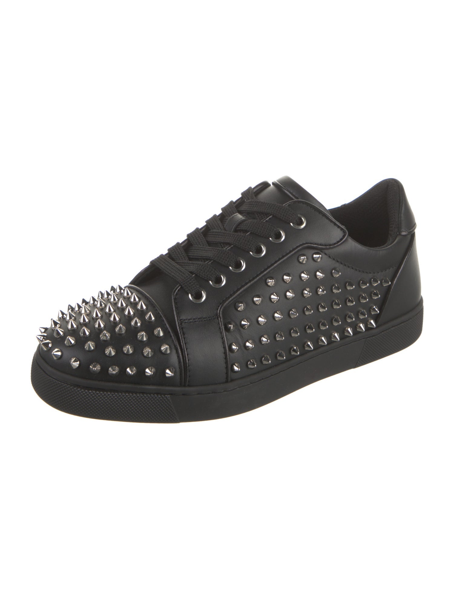 Christian Louboutin Leather Studded Accents Sneakers