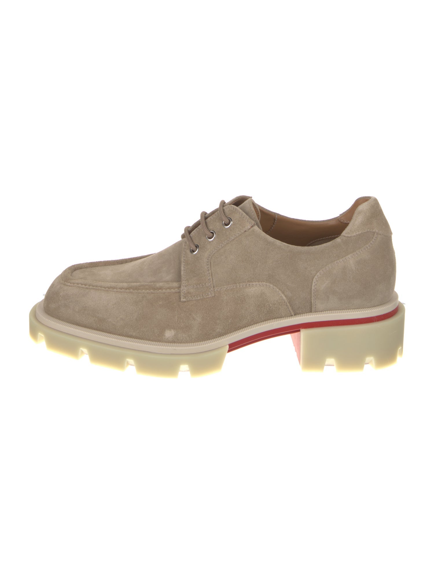 Christian Louboutin Suede Leather Trim Embellishment Derby Shoes