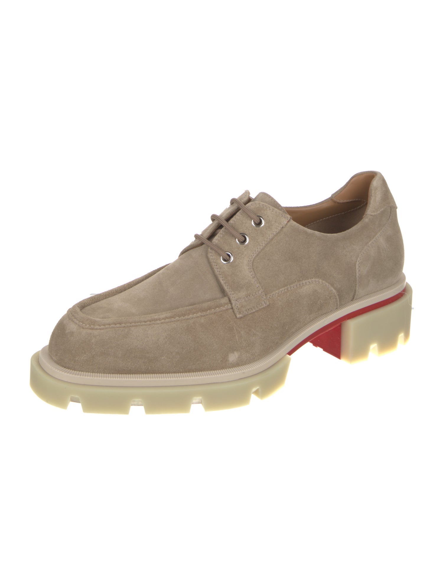 Christian Louboutin Suede Leather Trim Embellishment Derby Shoes