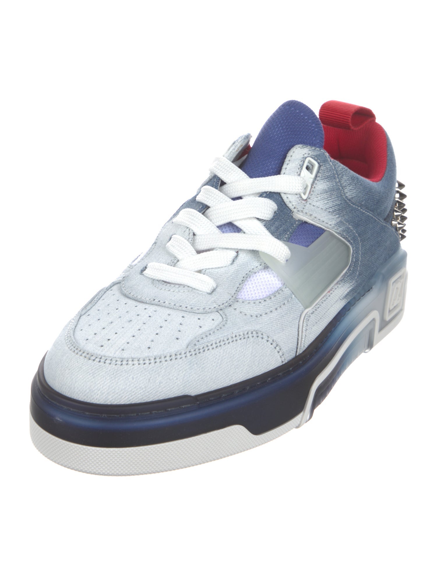 Christian Louboutin Denim Lasercut Accents Sneakers
