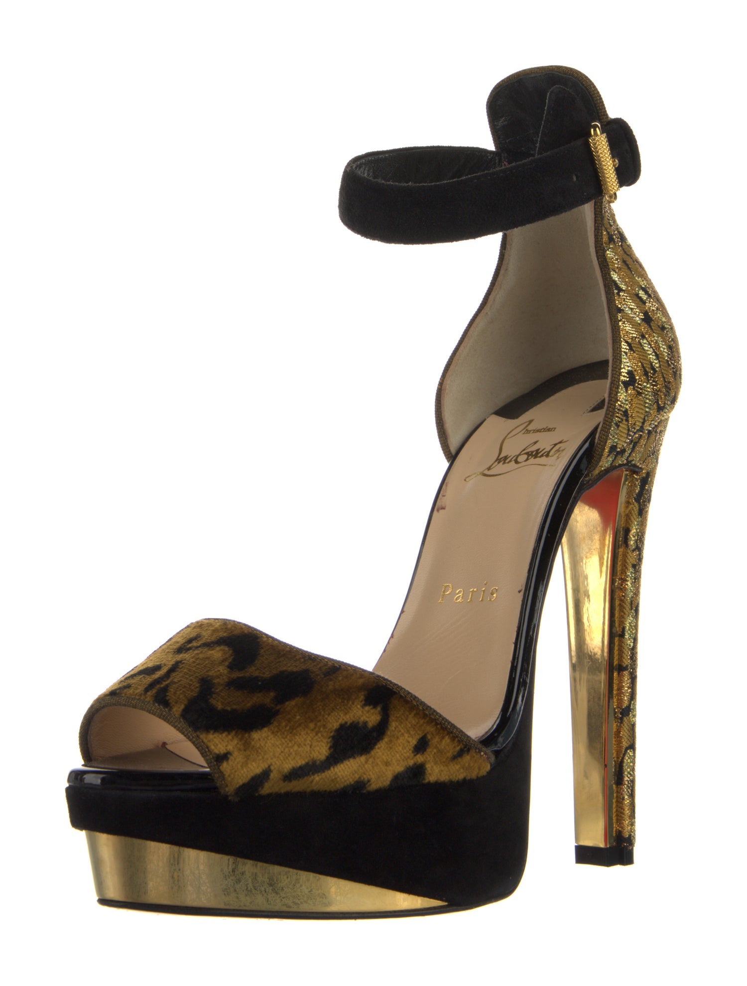 Christian Louboutin Leather Patterned D'Orsay Pumps