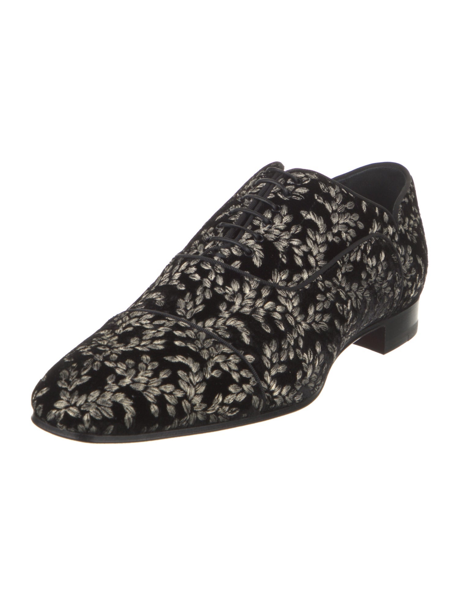 Christian Louboutin Velvet Printed Derby Shoes