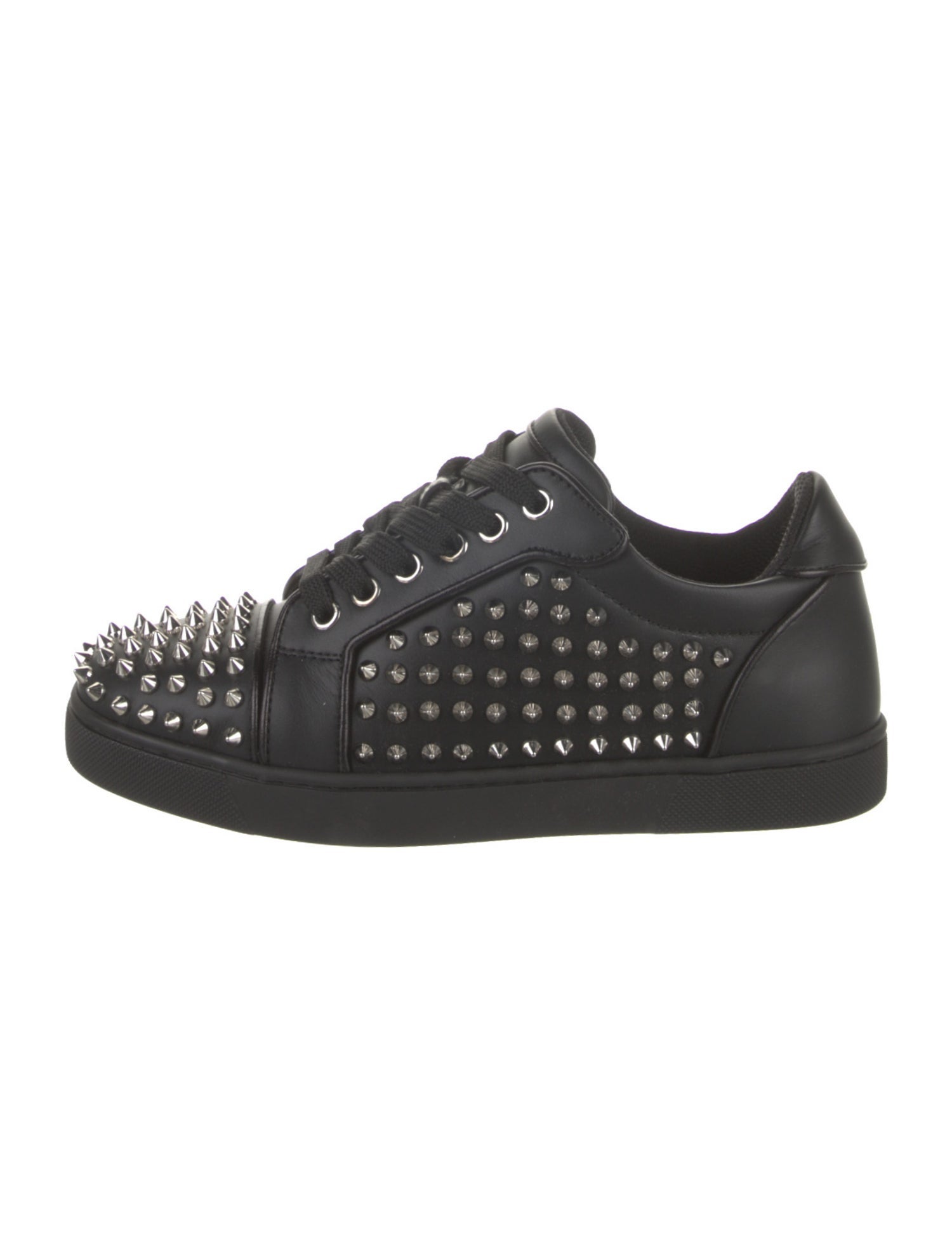 Christian Louboutin Leather Studded Accents Sneakers